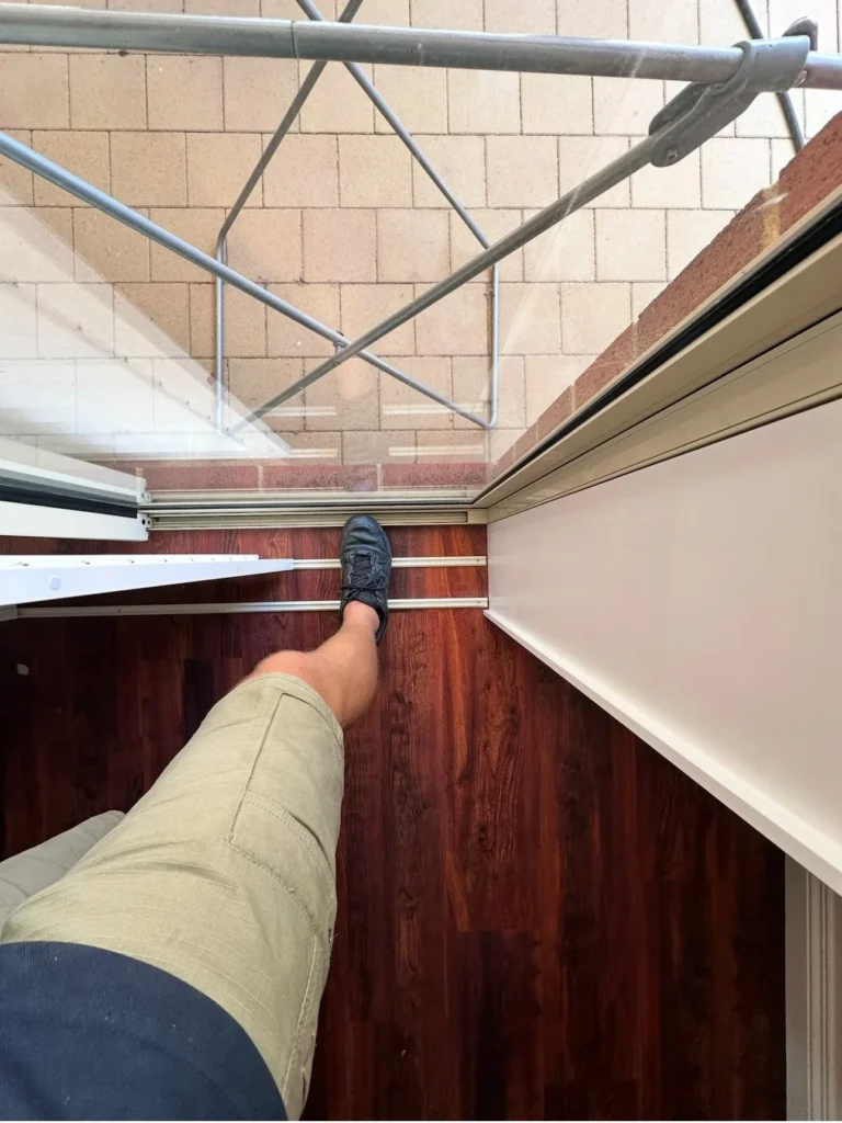 Sliding plantation shutters across a wide opening